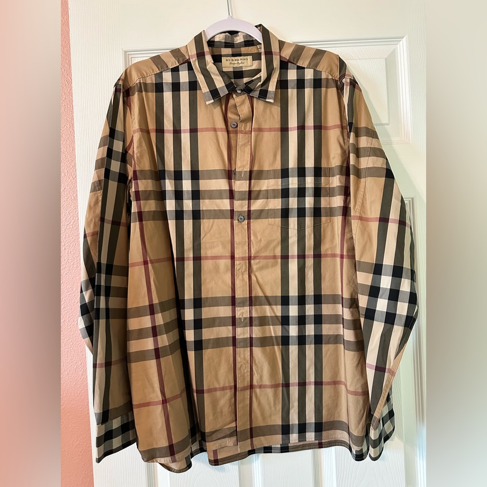 Burberry Plaid long sleeve dress shirt